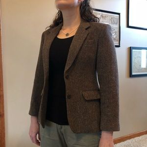 Classic brown herringbone blazer